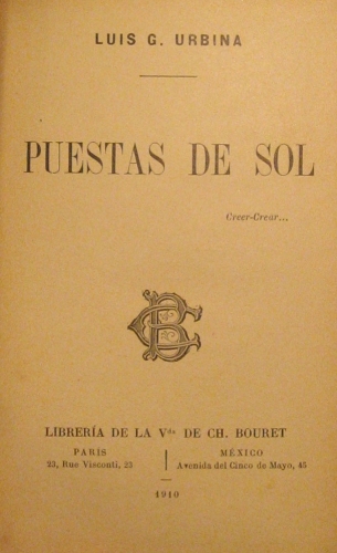 Portada de Puestas De Sol - Luis G. Urbina