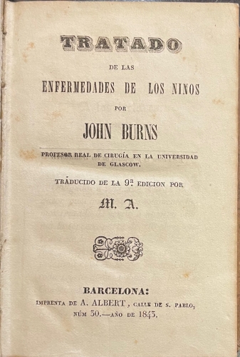 Portada de Tratado de las Enfermedades de los ni�os - John Burns