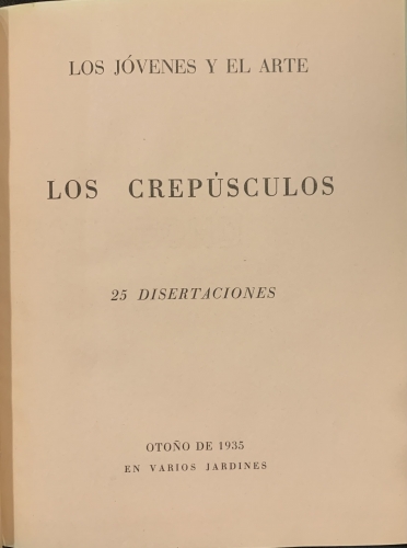 Portada de Los Crep�sculos. Los j�venes y el Arte.  - Mariano Rodr�guez de Rivas