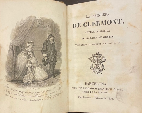 Portada de La Princesa de Clermont. Novela hist�rica - Madame de Genlis