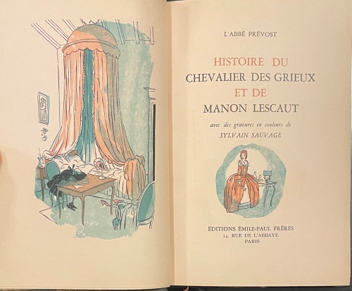 Portada de Histoire du Chevalier des Grieux et de Manon Lescaut - L'Abb� Pr�vost