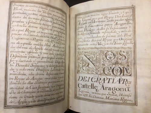 Portada de Ejecutoria de Infanzonia e Hidalguia de D. Diego Agust�n Benedid Pesquera y Herrera. Calatayud. Zaragoza. Reino de Arag�n. A�o 1683