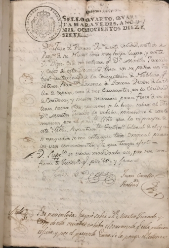 Portada de Documentos relativos a la notoria Nobleza de D. Juan de Porras y Jaen, sus ascendientes y descendientes. Bujalance, C�rdoba.