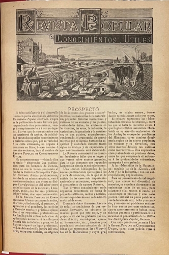 Portada de Revista Popular de Conocimientos �tiles. 1880 - 1889.  - Gregorio Estrada editor