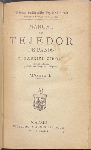 Portada de Manual del Tejedor de Pa�os - Gabriel Gironi