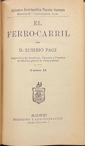 Portada de El Ferrocarril. Tomo II - Eusebio Page