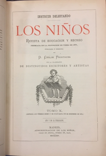 Portada de Los Ni�os, revista de Educaci�n y Recreo. Tomo X. A�o 1874. Del 1� de Julio � fin de Diciembre de 1874 - Carlos Frontaura