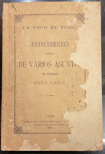 Portada de Antecedentes acerca de varios asuntos de inter�s para C�diz