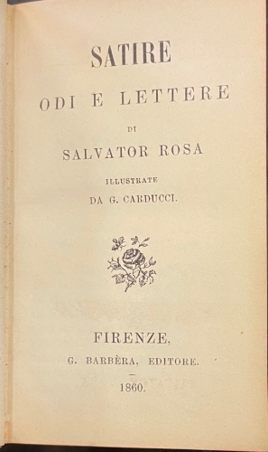 Portada de Satire Odi e Lettere - Salvator Rosa