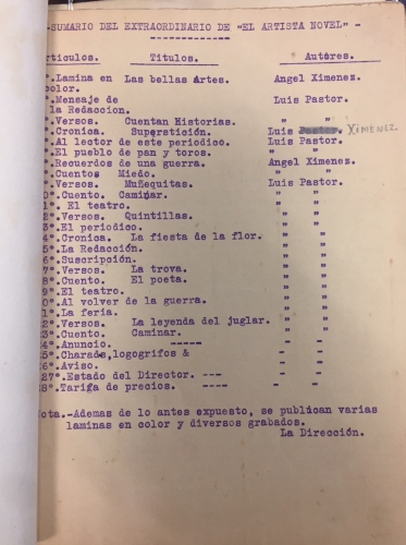 Portada de El Artista Novel - Luis Pastor. Angel Ximenz