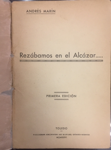 Portada de Rez�bamos en el Alc�zar - Andr�s Mar�n