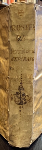 Portada de Tractatus de Territorio Separato. Cum qualitate nullius, seu de jurisdictione locali, in Spiritualibus. Opus - Josepho de Prosperis