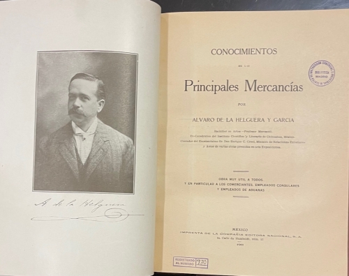 Portada de Conocimientos de las Principales Mercancias - Alvaro de la Helguera y Garcia