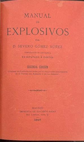 Portada de Manual de Explosivos - Severo Gomez Nu�ez