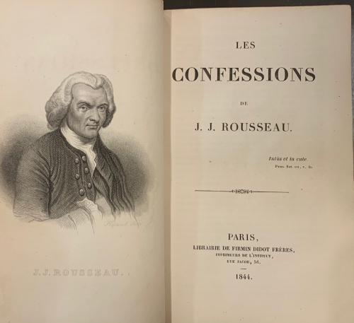 Portada de Les Confessions - J. J. Rousseau