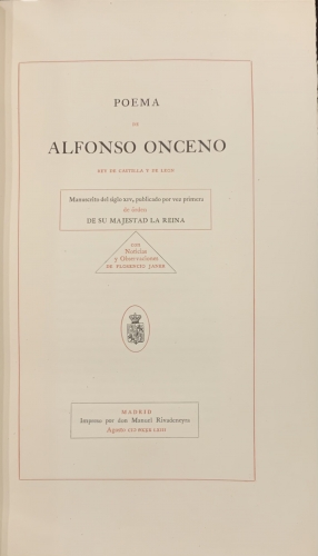 Portada de Poema de Alfonso Onceno, Rey de Castilla y de Le�n