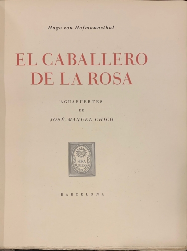 Portada de El Caballero de la Rosa - Hugo von Hofmannsthal