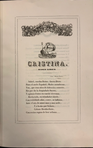 Portada de Cristina, rasgo l�rico - Jos� Mor de Fuentes