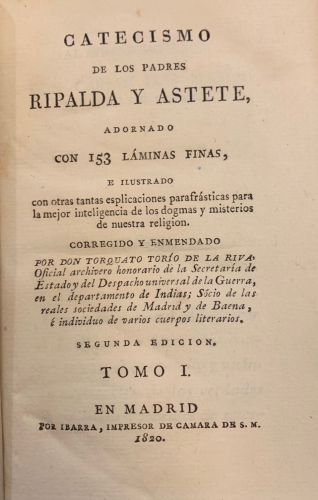 Portada de Catecismo de los padres Ripalda y Astete adornado con 153 l�minas finas - Ripalda, Astete, Torquato Tor�o de la Riva