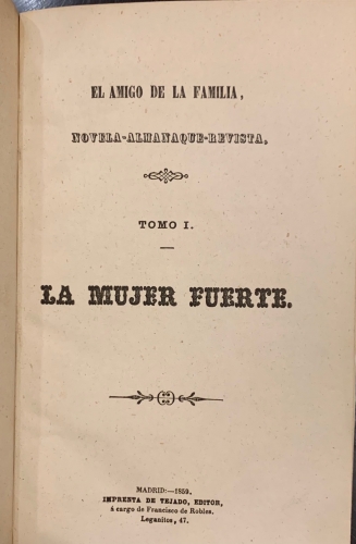 Portada de El Amigo de la Familia. Novela - Almanaque - Revista