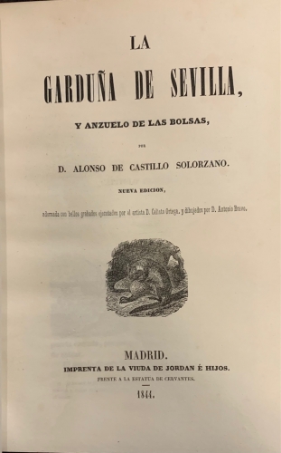 Portada de La Gardu�a de Sevilla y Anzuelo de las Bolsas - Alonso de Castillo Solorzano