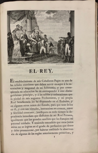 Portada de Reglamento para la direcci�n y gobierno de la Real Casa de Pages aprobado por S.M. el 17 de Diciembre de 1804