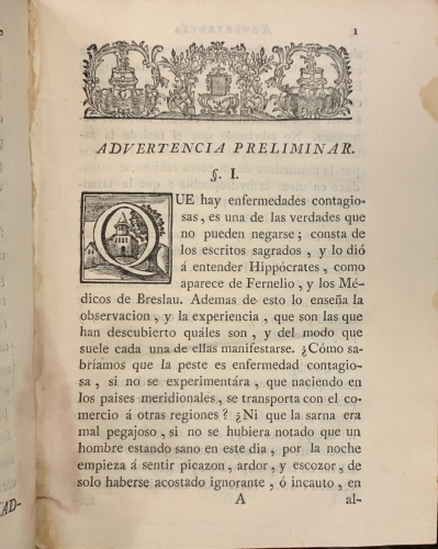 Portada de Avisos Medicos, Populares y Dom�sticos. Historia de todos los contagios: preservaci�n y medios de limpiar las casas, ropas y muebles sospechosos - Antonio Perez de Escobar