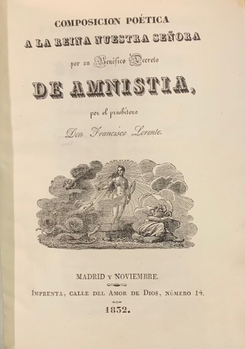 Portada de Composici�n Po�tica a la Reina Nuestra Se�ora por su Ben�fico Decreto de Amnistia