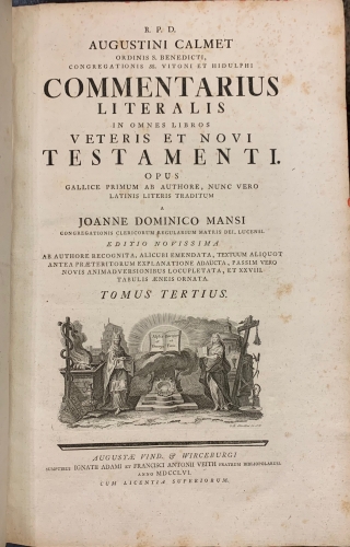 Portada de Commentarius Literalis in S. Scripturam. Tomo III-VI - Augustin Calmet