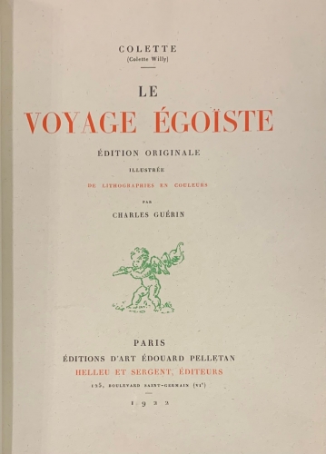 Portada de Le Voyage Egoiste - Colette