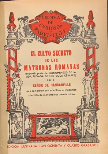 Portada de El Culto Secreto de las Matronas Romanas - Hancarville. 