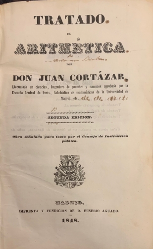 Portada de Tratado de Aritm�tica - Juan Cort�zar