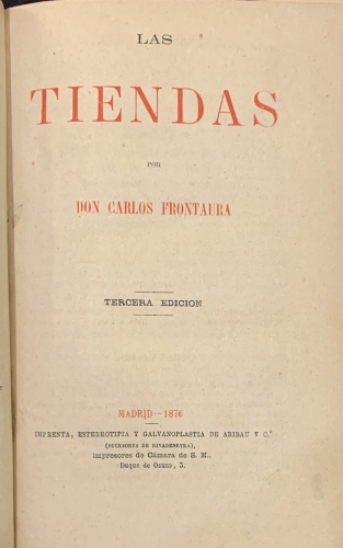 Portada de Las Tiendas - Carlos Frontaura