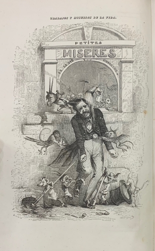 Portada de Trabajos y Miserias de la Vida. Cuadros joco-serios - Aben - Zaide. Jose Mar�a de Andueza