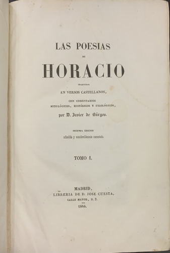 Portada de Las Poes�as - Horacio