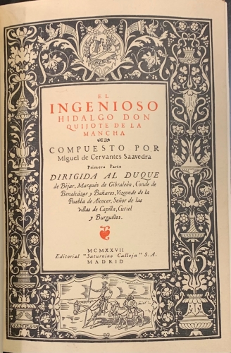 Portada de El Ingenioso Hidalgo Don Quijote de La Mancha - Miguel de Cervantes Saavedra