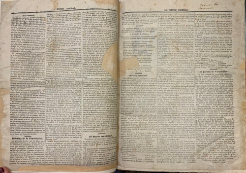 Portada de La Uni�n Liberal. Periodico Cr�tico-Pol�tico e Industrial. Valparaiso, Chile. A�o 1862