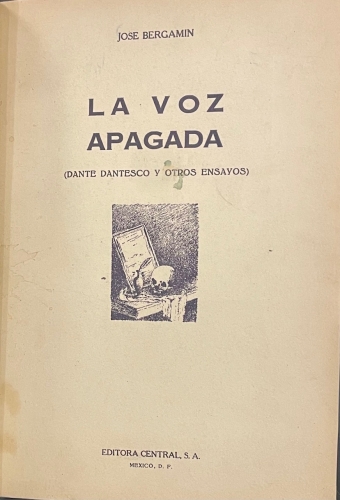 Portada de La Voz Apagada. Dante Dantesco y otros Ensayos - Jose Bergamin