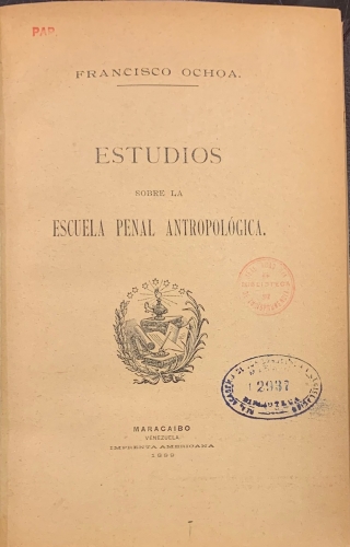 Portada de Estudios sobre la Escuela Penal Antropologica - Francisco Ochoa