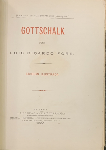 Portada de Gottschalk - Luis Ricardo Fors