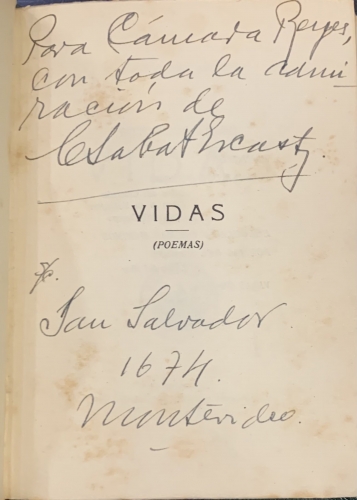Portada de Vidas. Poemas - Carlos Sabat Ercasty