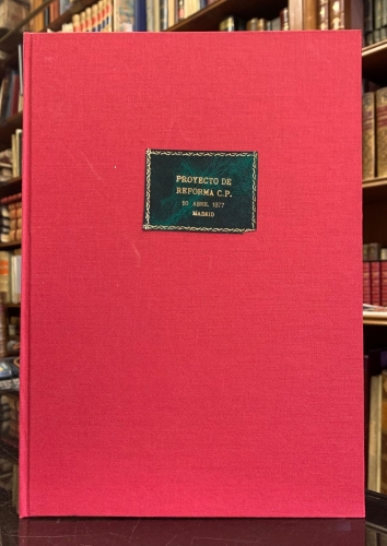 Portada de Proyecto de Ley de Reforma del Codigo Penal de 10 de Abril de 1877