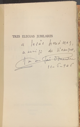 Portada de Tres Elegias Jubilares - Juan Jose Domenchina