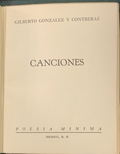 Portada de Canciones - Gilberto Gonzalez y Contreras