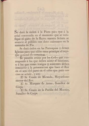 Portada de Ceremonial para el Bautismo de la Serma. Sra. Infanta