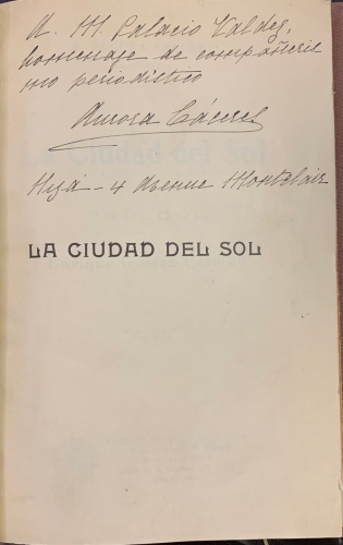 Portada de La Ciudad del Sol. (Cuzco) - Z. Aurora Caceres