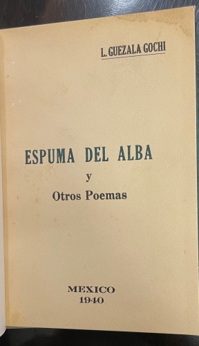 Portada de Espuma del Alba y otros Poemas - L. Guezala Gochi