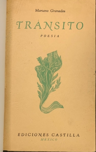 Portada de Transito. Poes�a - Mariano Granados