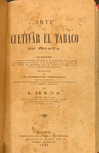 Portada de Arte de Cultivar el Tabaco en Espa�a - A. de R. y H. 