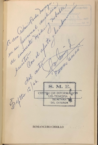 Portada de Romancero Criollo - Pedro Galan
